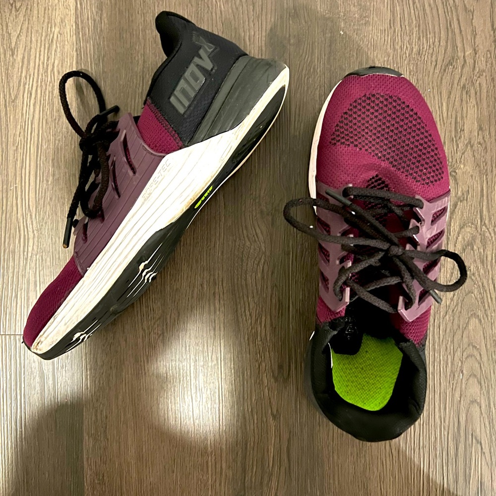 Maroon and black Inov-8 trainers size 10